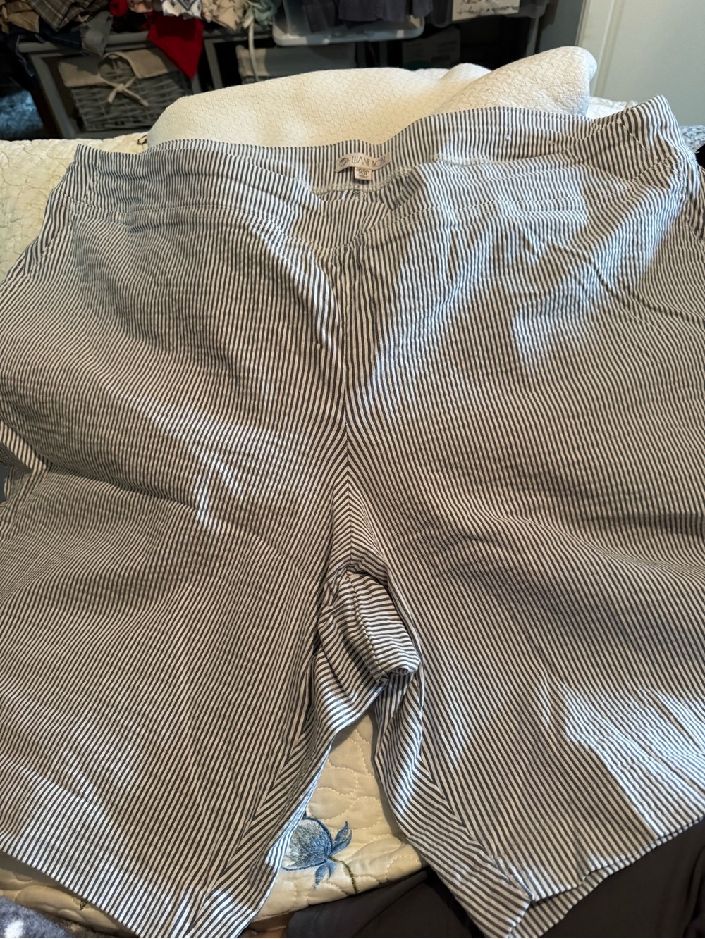 Eliane Rose Blue & White Striped Shorts